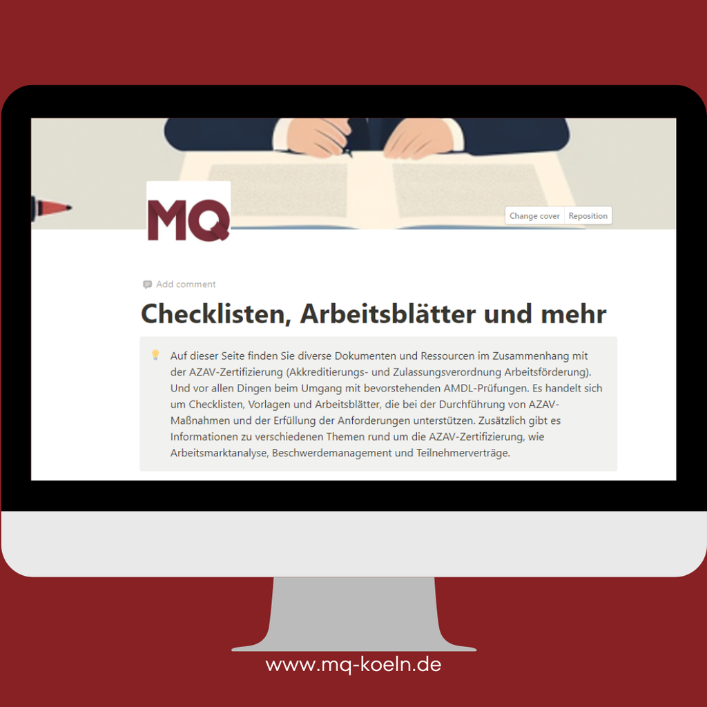 Checklisten, Arbeitsblätter und mehr